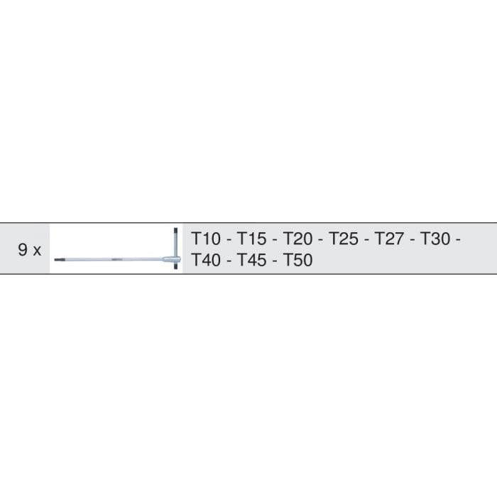 KS Tools 713.5018 9 Module Allen Key Set with T-Handle