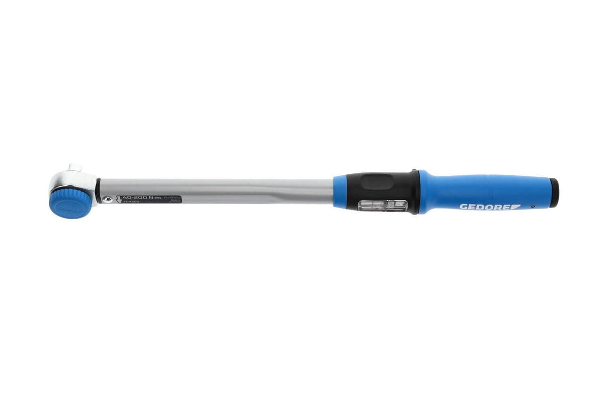 GEDORE Torque wrench with square drive, 1/2", Switchable square, Scale, 40-200 Nm, 494 mm long, TF-K200