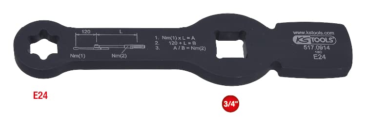 'KS Tools Plastic 517.0914 3/4 Impact Torx Keys With 2 Faces, E24