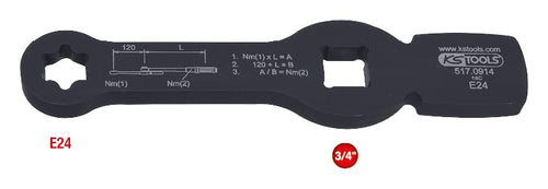 'KS Tools Plastic 517.0914 3/4 Impact Torx Keys With 2 Faces, E24