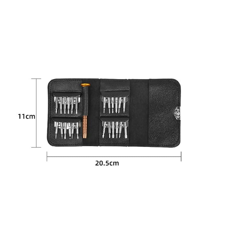 25 in 1 Portable Leather Bag Screwdriver Set Home Maintenance Disassembly Tools