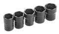 SK Tools USA 1/2" Drive, 5 Piece, Standard TurboSocket Fastener Removal Set: 3/4" - 1" | 875