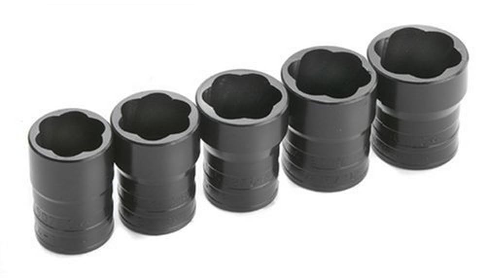 SK Tools USA 1/2" Drive, 5 Piece, Standard TurboSocket Fastener Removal Set: 3/4" - 1" | 875