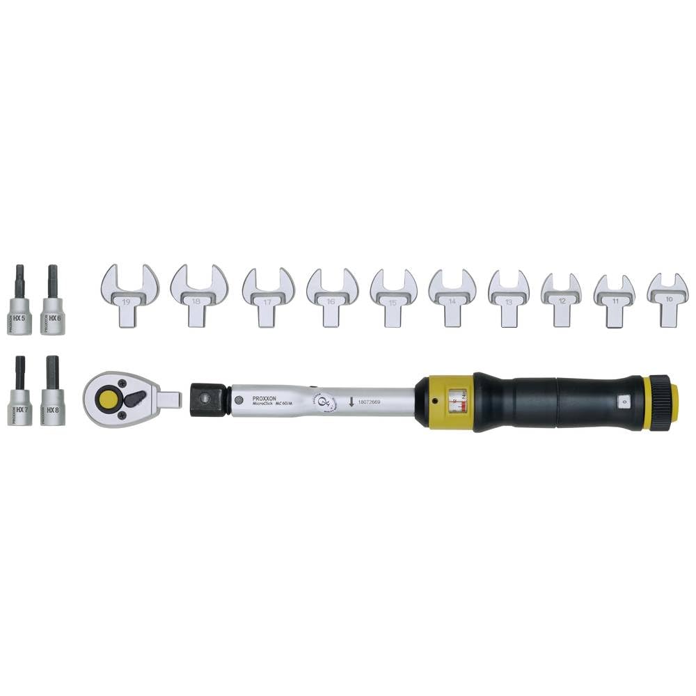 Proxxon 23341 MicroClick MC 60-Multi.(12-60 Nm, Open-end Wrench, Ratchet Head 3/8 inch, incl. Screwdriver Inserts)