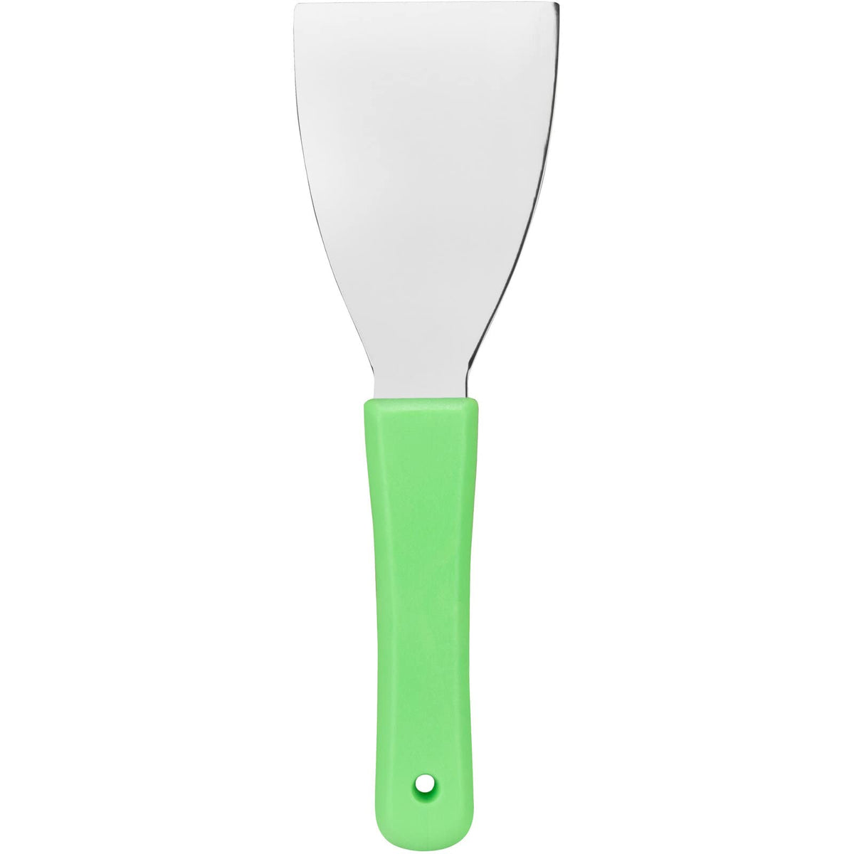 SPARTA Steel Handheld Scraper Kitchen Scraper Tool with Food-Safe Plastic Handle for Griddles, Pans, Pots, and Cutting Boards in Commercial Settings, Stainless Steel, 3 Inches, Black, (Pack of 12)
