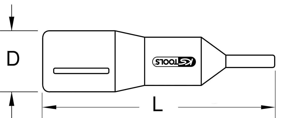 KS Tools 117.2475 1/4" bit socket with protective insulation for Torx screws, T25