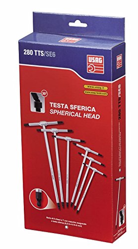 USAG 280 TTS/SE6 - Set of 6 T-Handle Hexagon Keys with Spherical Head