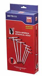 USAG 280 TTS/SE6 - Set of 6 T-Handle Hexagon Keys with Spherical Head