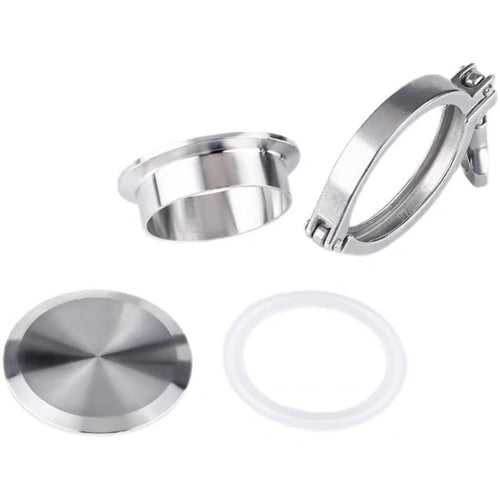 1pcs 304 Stainless Steel Sanitary Pipe Fittings Kit - Weld Ferrule, End Cap, Tri Clamp & Silicon Gasket for Home Improvement(154mmx167)