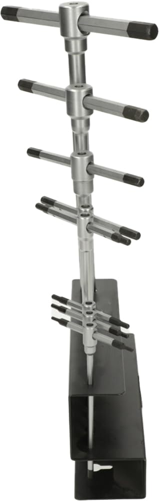KS TOOLS 158.5111 T-Handle 6-Sided Key Rack – 8 Pieces – Practical and Easy to Use Repair Kit – Screw-On Tools for DIY and Professional