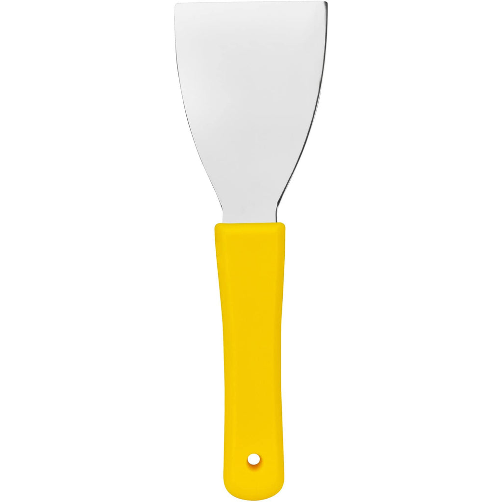SPARTA Steel Handheld Scraper Kitchen Scraper Tool with Food-Safe Plastic Handle for Griddles, Pans, Pots, and Cutting Boards in Commercial Settings, Stainless Steel, 3 Inches, Black, (Pack of 12)