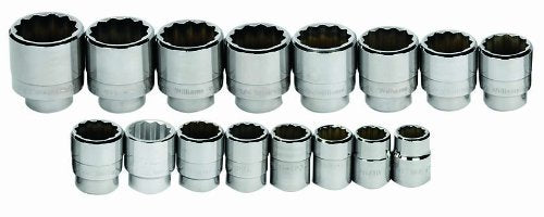 Williams WSH-16TB 16-Piece 3/4-Inch Drive shallow 12 Point Socket Set with Tool Box