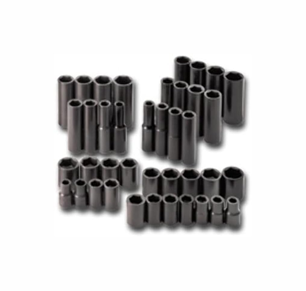 SK Tools USA 3/8" Drive, 40 Piece, 6 Point, SAE & Metric, Standard & Deep Metric Impact Socket Set: 5/16" - 3/4" & 8MM - 19MM | 4090