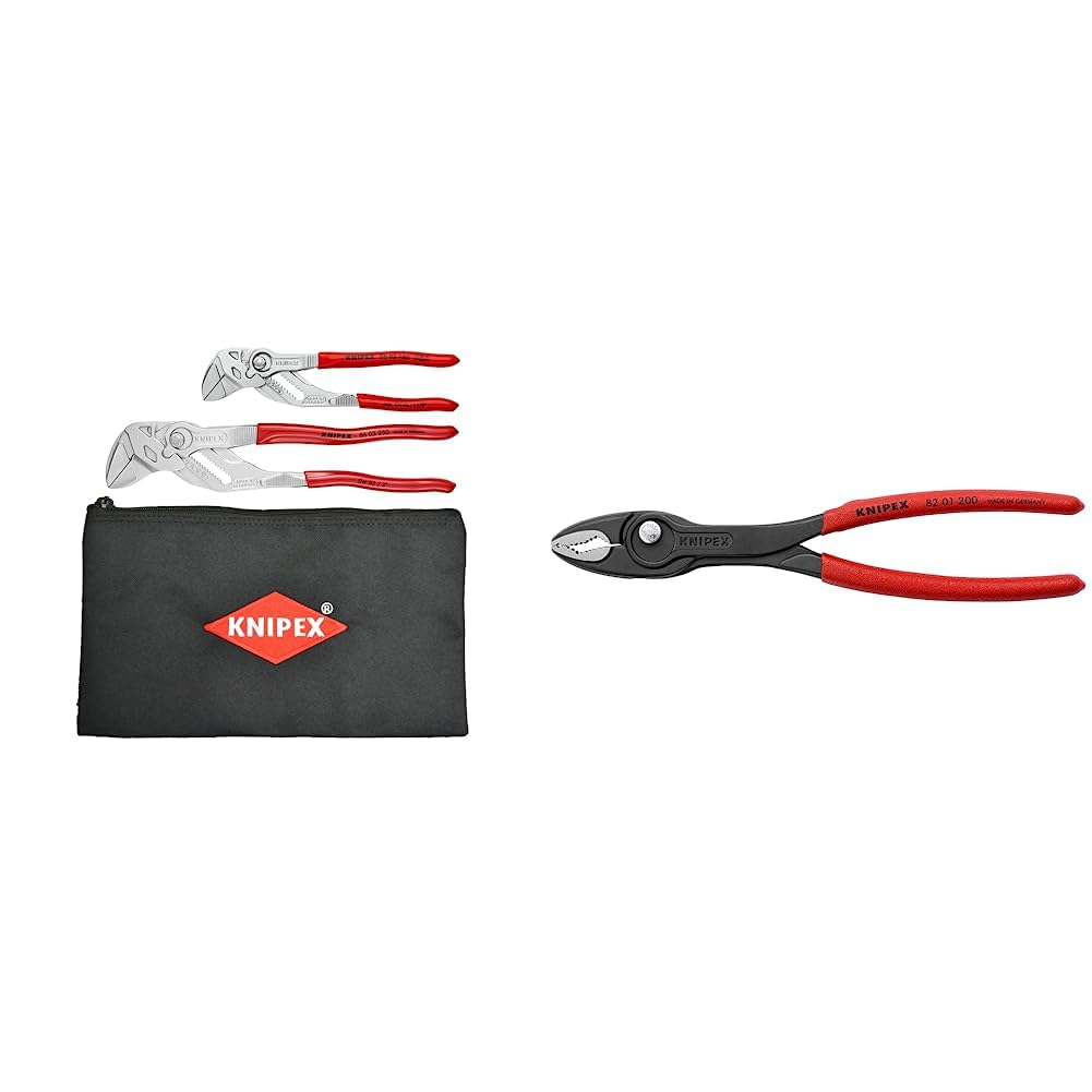 2 Pc Pliers Wrench Set w/Keeper Pouch & TwinGrip Pliers