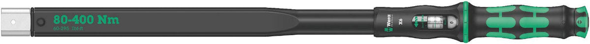 WERA 05075656001 Click-Torque X 6 Torque Wrench for Insert Tools, 80-400 Nm, 14x18 x 80-400 Nm