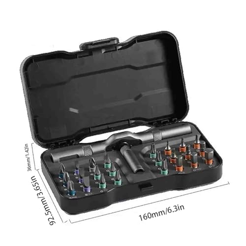 24-in-1 Ratchet Screwdriver Set - Multi-Function Household Tool with Wrenches, Screwdriver Bits & Disassembly Heads - Versatile Black Multi-Use Tool for Home Improvement