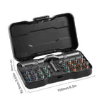 24-in-1 Ratchet Screwdriver Set - Multi-Function Household Tool with Wrenches, Screwdriver Bits & Disassembly Heads - Versatile Black Multi-Use Tool for Home Improvement