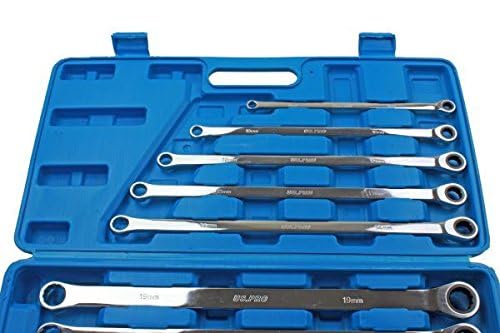 US PRO 10pc Extra Long Double Ring Single Gear Ratchet Spanner Wrench Set 8-19mm 3224
