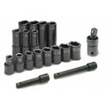 SK Tools USA 1/2" Drive, 17 Piece, 6 Point, SAE, Standard & Deep Impact Socket Set: 3/8" - 3/4" | 4050