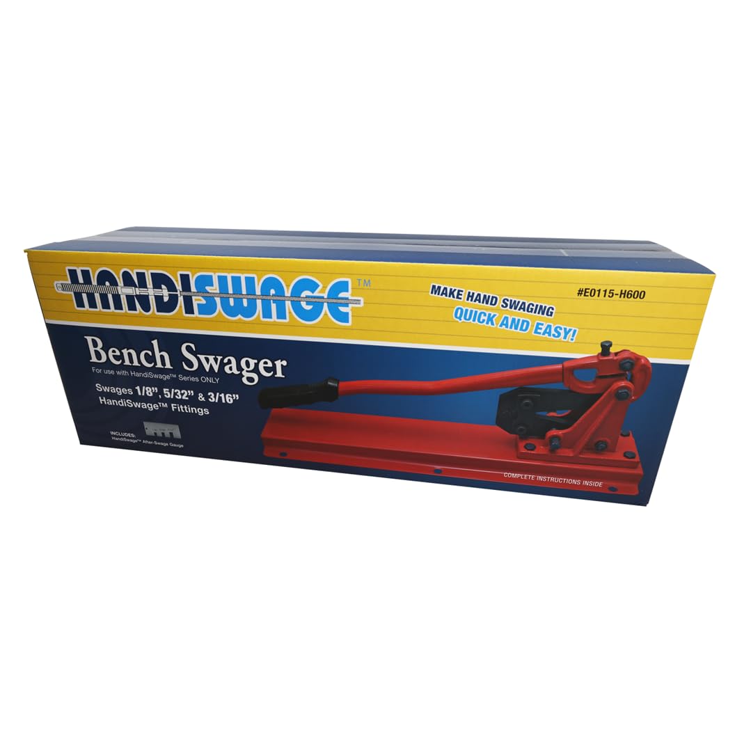 Atlantis HandiSwage E0115-H600 Bench Swager for Use with SUNCOR & Atlantis Rail Systems Hand-Swage Fittings (1/8", 5/32", 3/16")