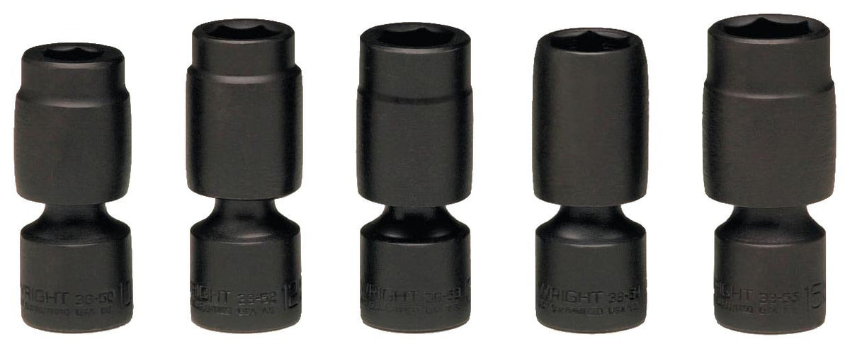 Wright Tool 3/8" Dr., 5 Pc. Metric Universal Power Socket Set 10mm - 15mm
