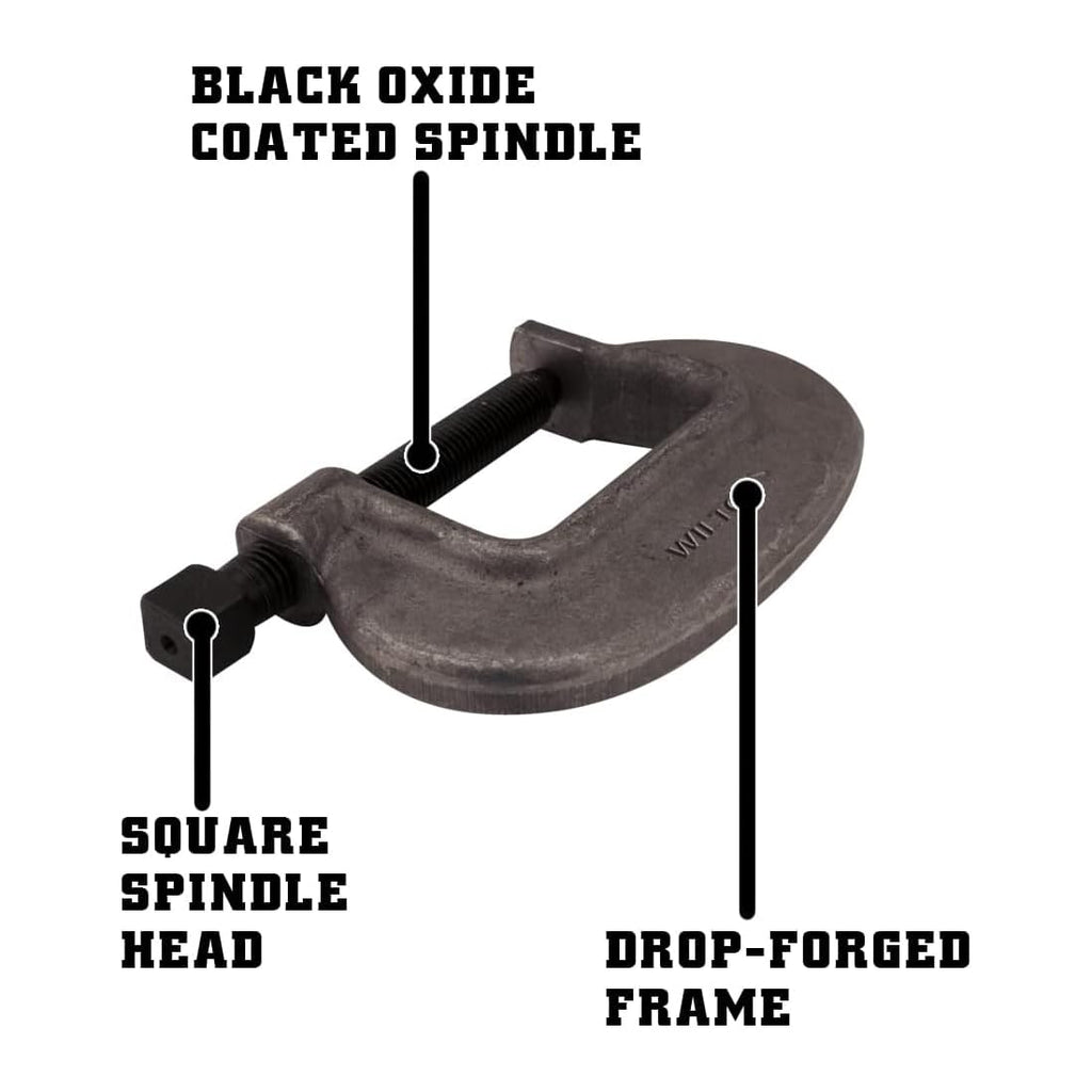 Wilton Brute Force C-Clamp, 5-3/8" Opening, 3-1/8" Throat, 23800 Lbs. Clamping Force (Model 5 F.C.) (Pack of 2)