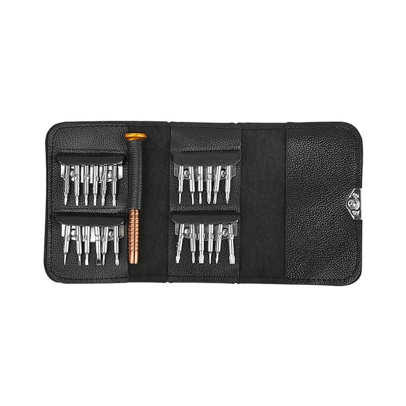 25 in 1 Portable Leather Bag Screwdriver Set Home Maintenance Disassembly Tools