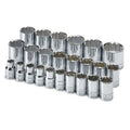 SK Tools USA 1/2" Drive, 24 Piece, 12 Point, Standard, Metric Chrome Socket Set: 10MM - 36MM | 1924