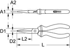KS Tools 115.2202 SlimPOWER long nosed pliers, 210mm