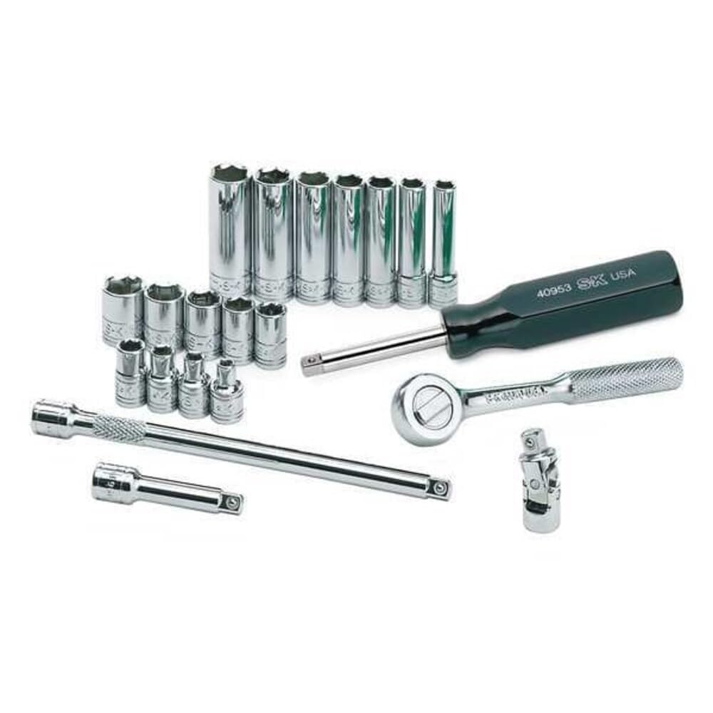 SK Tools USA 1/4" Drive, 21 Piece, 6 Point, Standard & Deep, Metric Chrome Socket Set | 89009