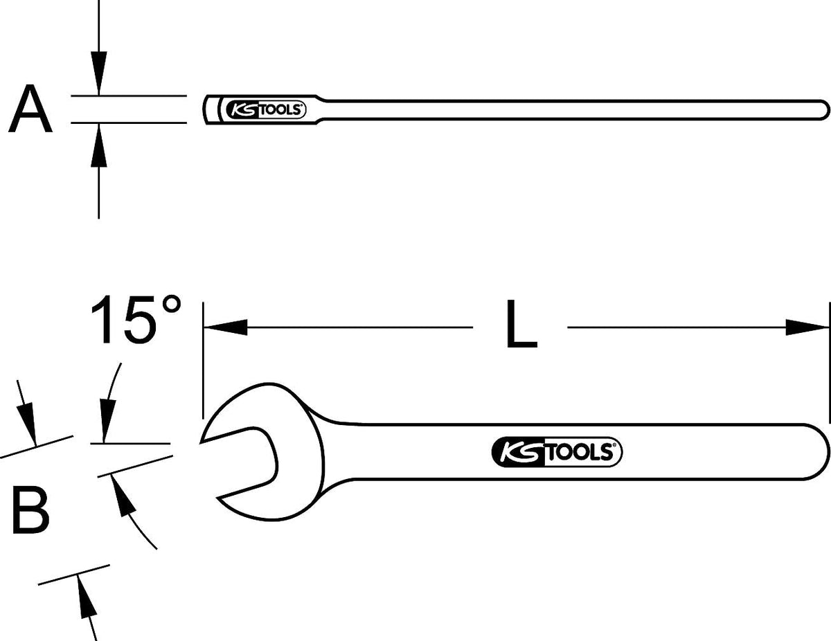 KS Tools 117.2258 Open-end wrench with protective insulation, 7/8”