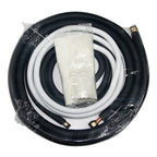 HVAC Premium 3/8'' - 5/8'' Insulated Copper Coil Line Set - Seamless Pipe Tube for HVAC, Refrigerant - 3/8'' Black Insulation EZ Twin Set - 16' Long - KIT