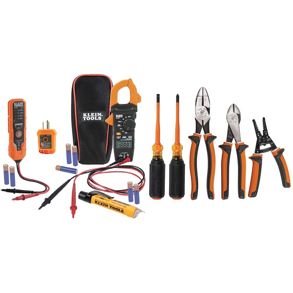 Klein Tools Electrical Test Kit Bundle with Clamp Meter, Insulated Pliers Set, and More