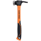 Klein Tools KT155T 6-In-1 Lineman's Ratcheting Wrench with Bolt Through Design and Bright Yellow Socket and Klein Tools 832-26 Lineman's Claw Milled Hammer, 26-Ounce, Fiberglass Handle, Heavy Duty for Utility Poles, Milled Face, High Visibility Orange