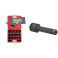 SUNEX TOOLS 4683, 3/4 Inch Drive Heavy Duty Impact Socket Set, 17-Piece, SAE, 1"-2" & 4302 3/4" Drive Impact Socket Extension 6"