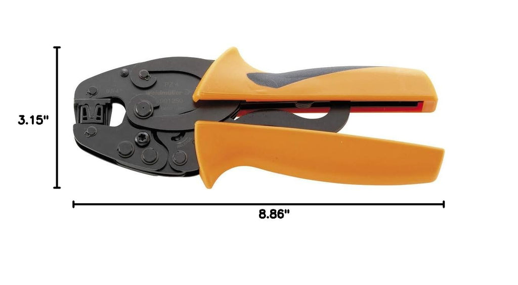 Weidmüller Müller Crimping Tool 4 AWG 21 12 Crimping range 0.5 – 4 mm² Length 200 mm, PZ 9012500000, 225x80x35 mm