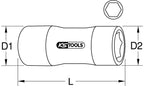 KS Tools 117.2407 1/4" socket with protective insulation, 9/16”