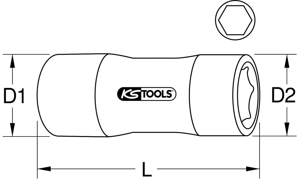 KS Tools 117.2407 1/4" socket with protective insulation, 9/16”