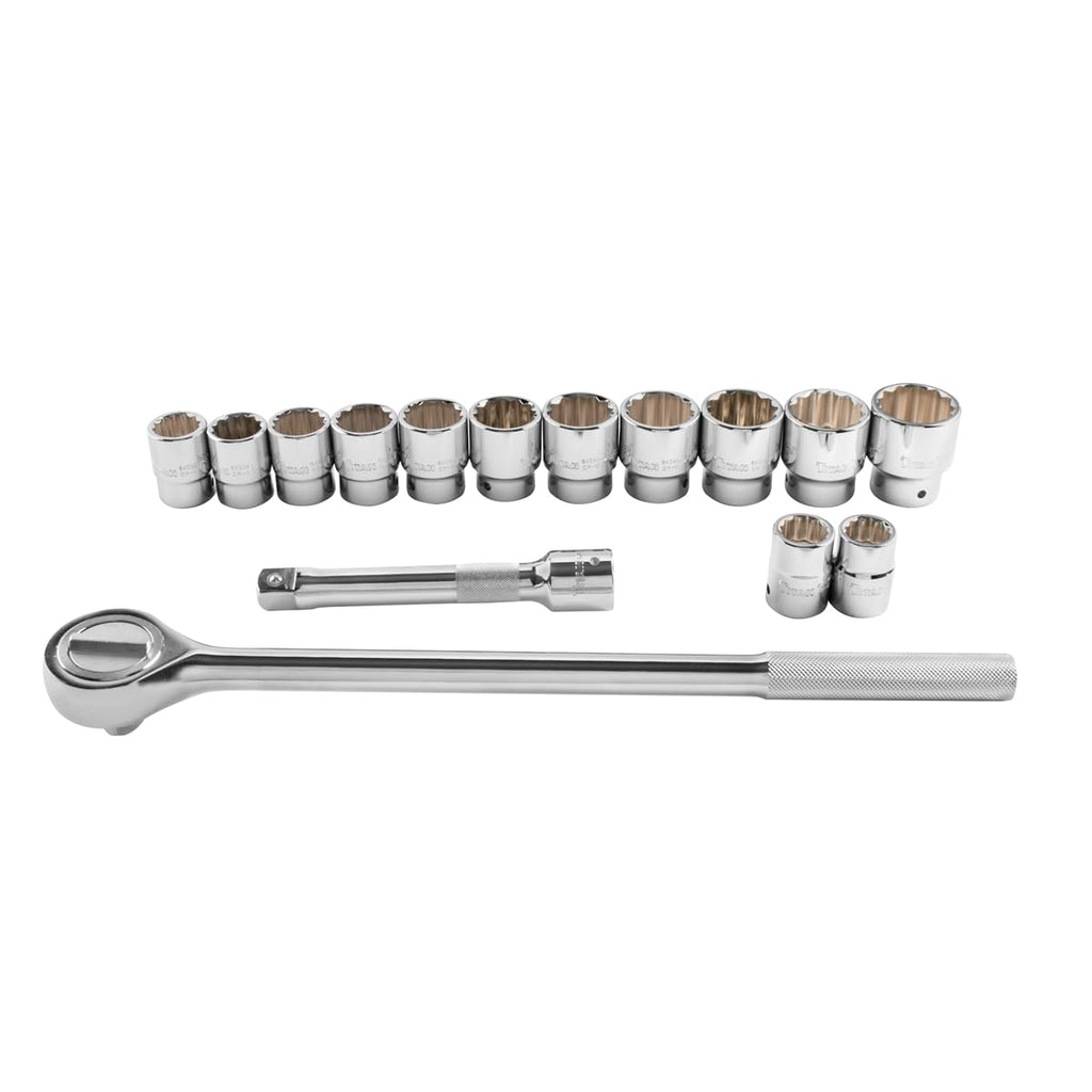 Titan Tools - 15 PC. 3/4 in. Drive 12 PT. SAE Socket Set