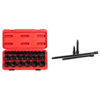Sunex Automotive Repair Tool Bundle - 1/2 Inch Drive Impact Socket Set (26-Piece) + Impact Extension Set (4-Piece)