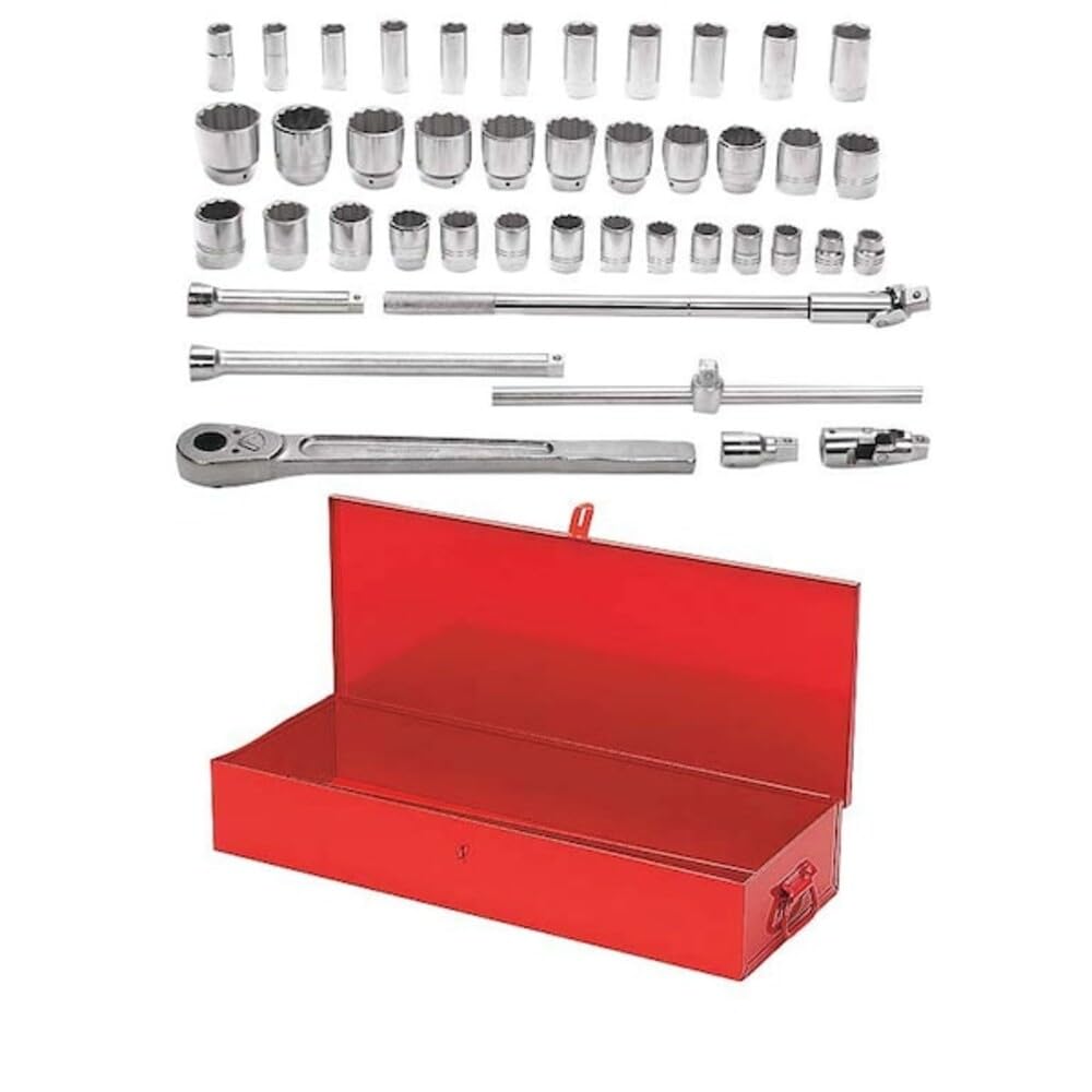 Williams WSH-16TB 16-Piece 3/4-Inch Drive shallow 12 Point Socket Set with Tool Box
