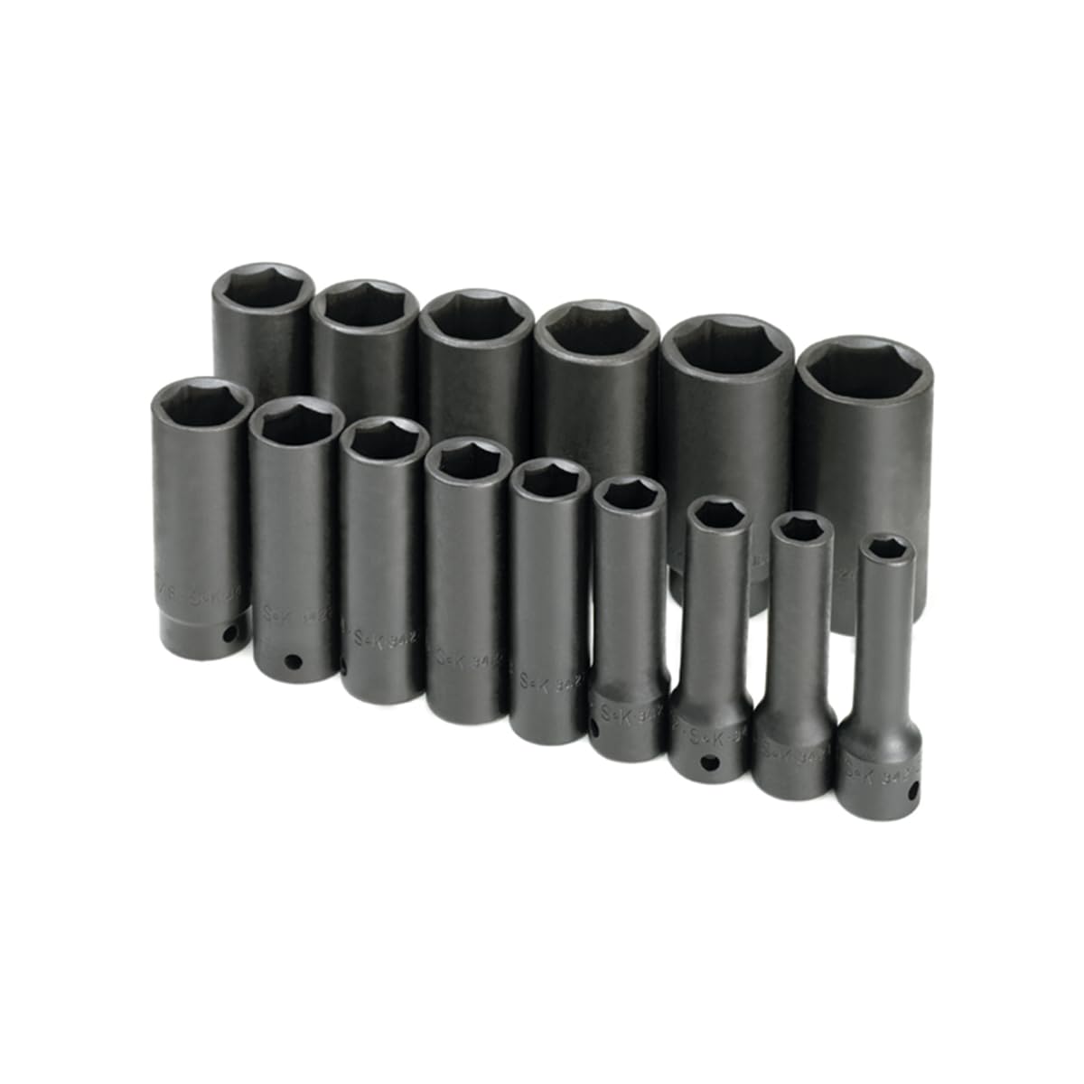 SK Tools USA 1/2" Drive, 15 Piece, 6 Point, Seep SAE Impact Socket Set, 3/8" to 1-1/4" | 4045