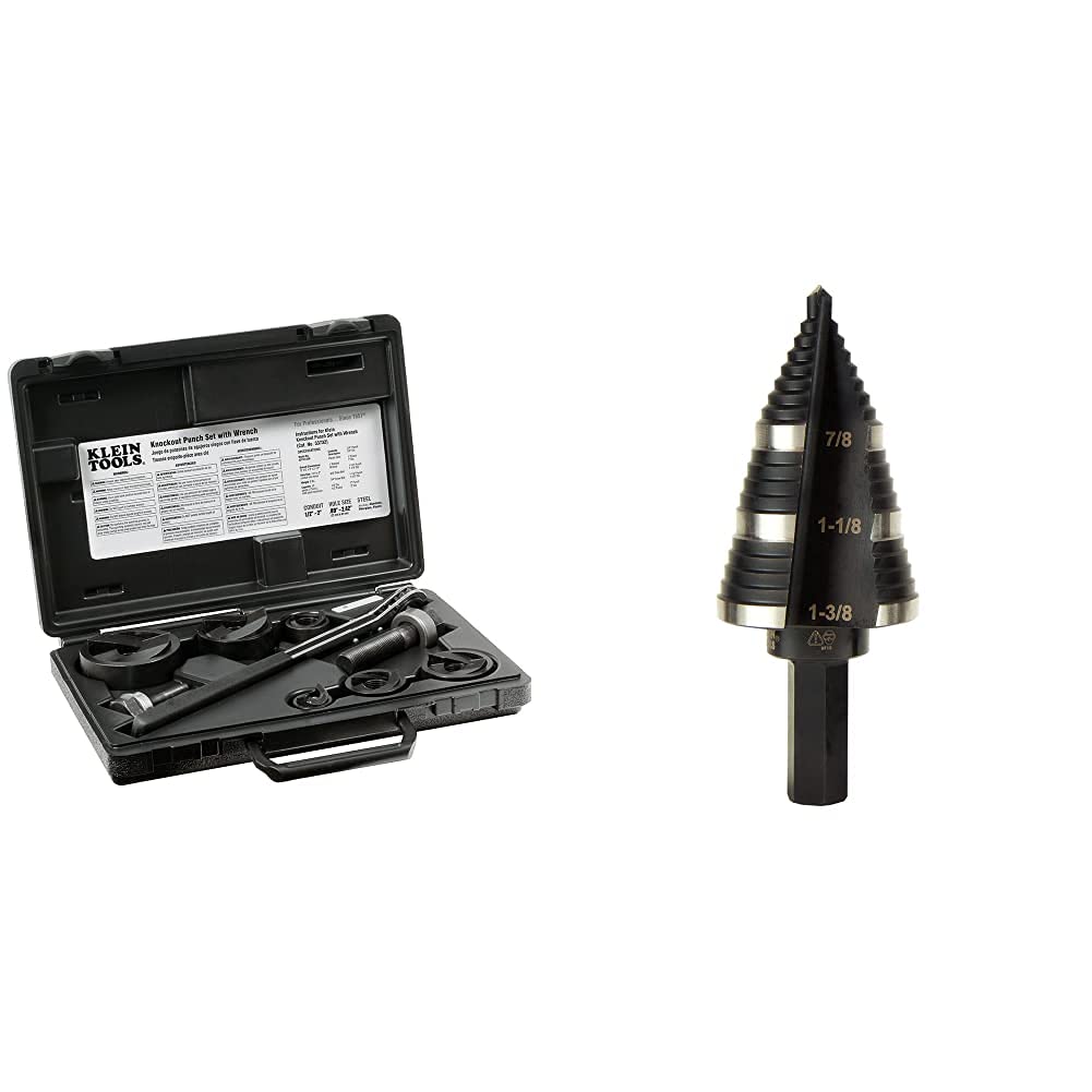 Klein Tools Knockout Punch Set with Step Drill Bit