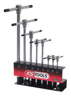 KS TOOLS 158.5111 T-Handle 6-Sided Key Rack – 8 Pieces – Practical and Easy to Use Repair Kit – Screw-On Tools for DIY and Professional