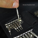 25 in 1 Portable Leather Bag Screwdriver Set Home Maintenance Disassembly Tools