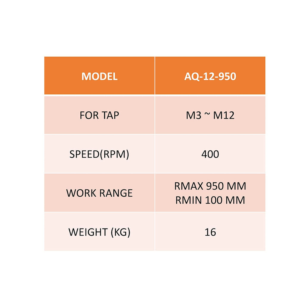 M3-M12 TRADE MAX PNEUMATIC TAPPING MACHINE, 400 HIGH SPEED, TAP COLLECTS INCLUDED (AQ-12-950) Made in Taiwan