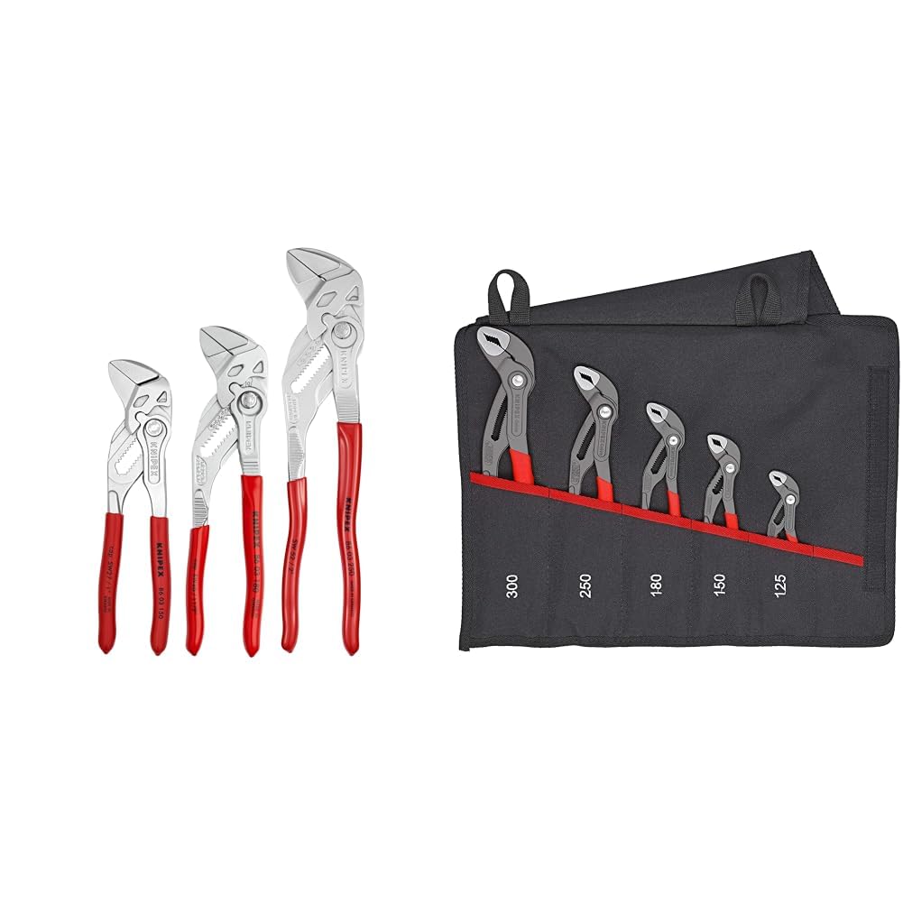 KNIPEX 3 Piece Pliers Wrench Set (6, 7, 10) + 5 Piece Pliers Cobra Set
