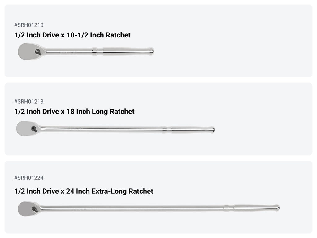 TEKTON 1/2 Inch Drive Ratchet Set Set, 9-Piece | SDR99203