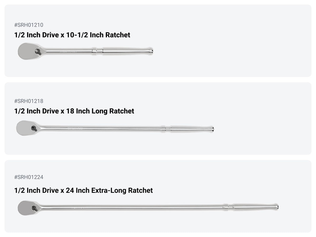 TEKTON 1/2 Inch Drive Ratchet Set Set, 9-Piece | SDR99203