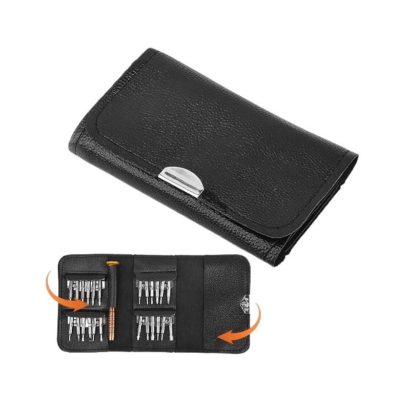 25 in 1 Portable Leather Bag Screwdriver Set Home Maintenance Disassembly Tools